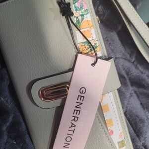 BCBGeneration Cream Shoulder Bag with Floral Accent